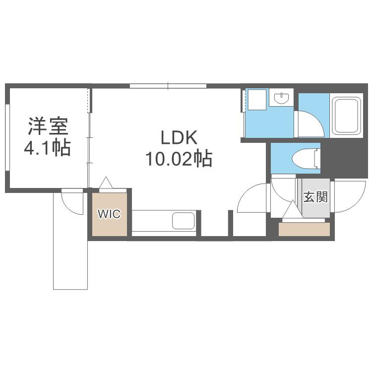 ラ・シュエット札幌駅(1LDK/2階)の間取り写真