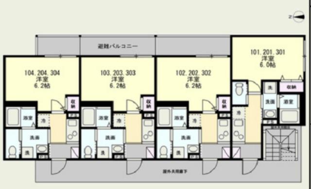 ベイルームアドバンス橋本ウエスト(1K/3階)の間取り写真