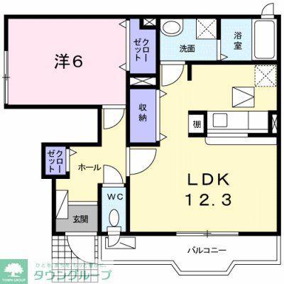 ムーン・ビラ(1LDK/1階)の間取り写真