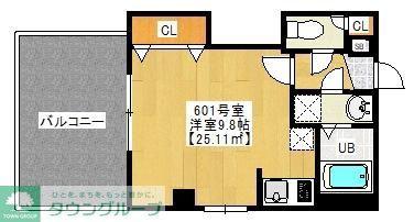 PARK RESIDENCE NISHICHIBA(1K/6階)の間取り写真