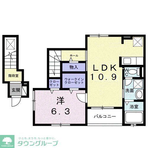 カーサ・ヴェルデ(1LDK/2階)の間取り写真