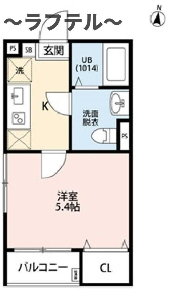 エクセラン所沢(1K/3階)の間取り写真