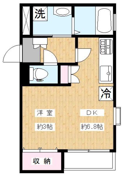 ティーエス代沢(ワンルーム/1階)の間取り写真