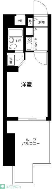 モリス川崎(1K/12階)の間取り写真