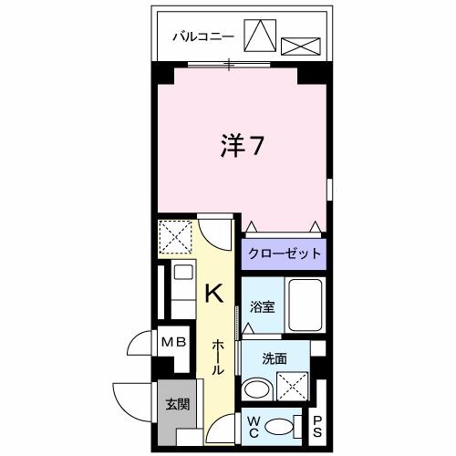 ウェザリア(1K/3階)の間取り写真