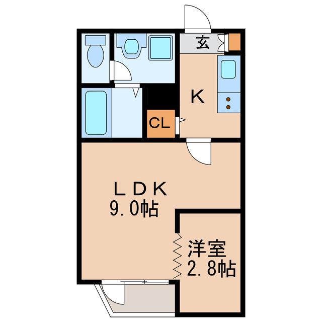 LIVES RESIDENCE 東桜(1LDK/2階)の間取り写真