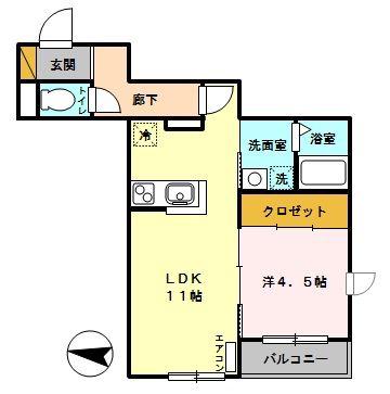 メゾン・ド・シャトン(1LDK/2階)の間取り写真