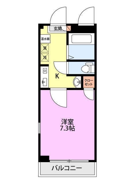 LILY-BE出来島(1K/1階)の間取り写真