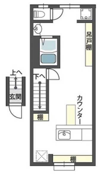 JS豊中C棟(ワンルーム/1階)の間取り写真