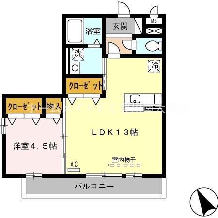CASA DOLCE(1LDK/2階)の間取り写真