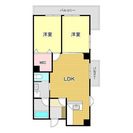 サンパール白木原(2LDK/4階)の間取り写真