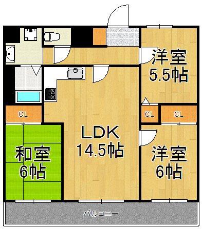 ティエラ武庫之荘(3LDK/2階)の間取り写真