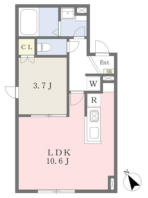 テラス不動前(1LDK/4階)の間取り写真
