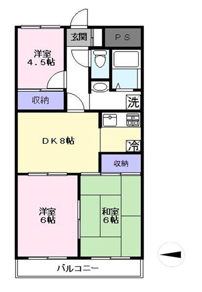 サンケイハイツ川口(3DK/3階)の間取り写真