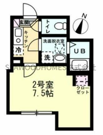 NOVELLO(1K/2階)の間取り写真