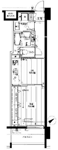 クリオ松戸伍番館(1DK/11階)の間取り写真