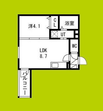 LUCE PRIMA(1LDK/3階)の間取り写真