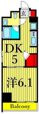 XEBEC東日暮里サウス(1DK/7階)の間取り写真
