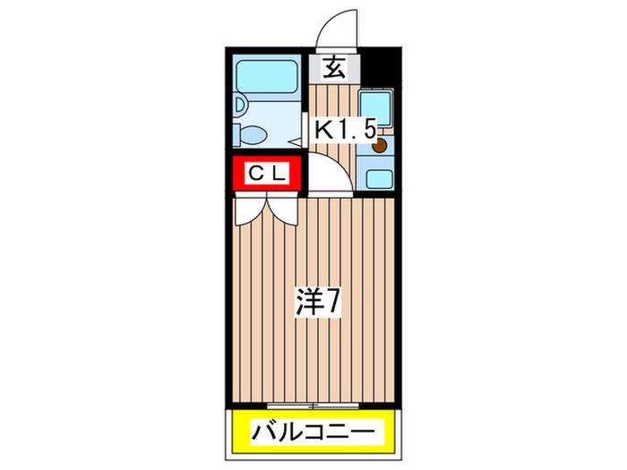 シャンポワール日吉(1K/2階)の間取り写真