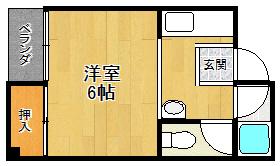 メゾンみずうみ(ワンルーム/2階)の間取り写真