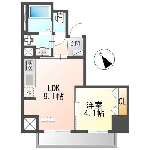 RAPPORT(1LDK/2階)の間取り写真