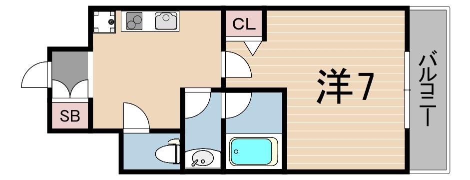 CITYSPIRE神戸元町1(1K/3階)の間取り写真