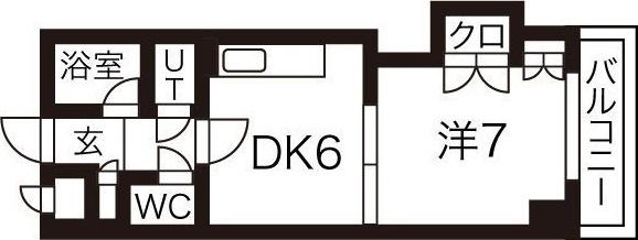 パピリオ(1DK/5階)の間取り写真