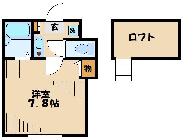 ラ・シャンス東橋本第3 3号棟(1K/1階)の間取り写真