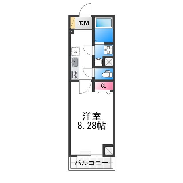 イースト ONE(1K/3階)の間取り写真