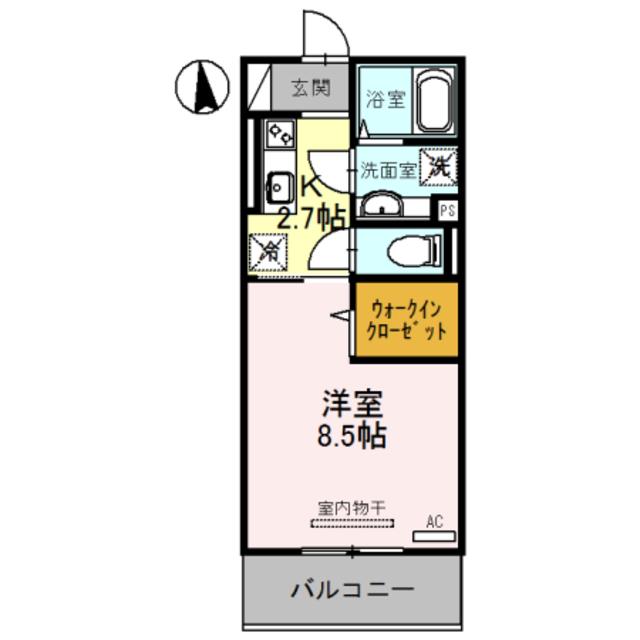 リヴィエール(1K/2階)の間取り写真