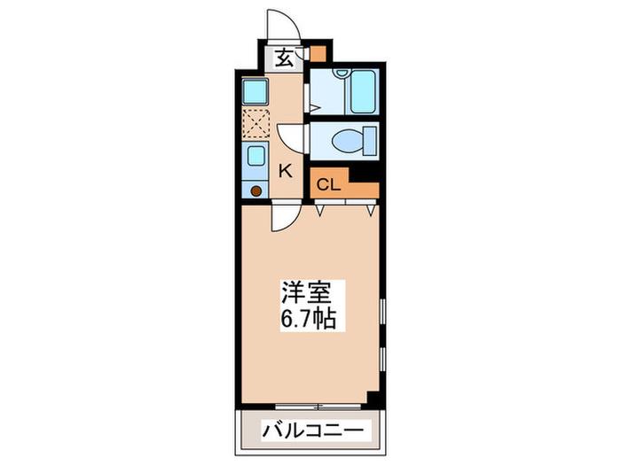 WILLIAM HILLS高井戸(1K/1階)の間取り写真