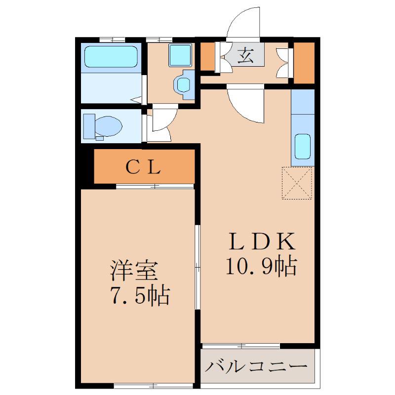 NハウスIII(1LDK/1階)の間取り写真