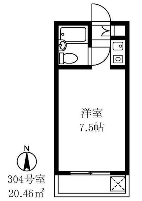駒込K&M(ワンルーム/3階)の間取り写真