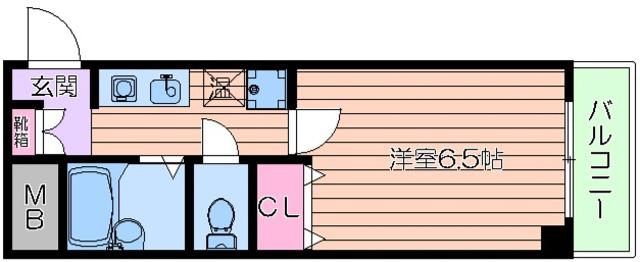ノースコート(1K/3階)の間取り写真