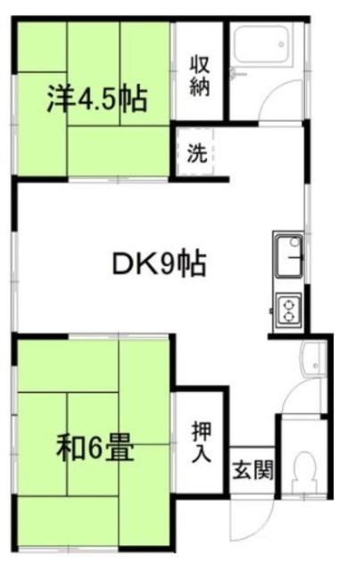 パピヨン(2DK/2階)の間取り写真