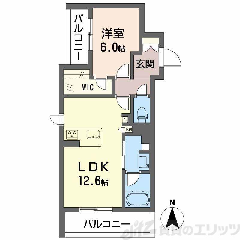 パルコートII(1LDK/3階)の間取り写真