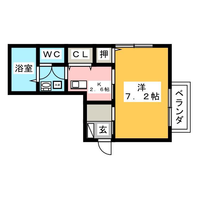 アヴェニール(1K/2階)の間取り写真