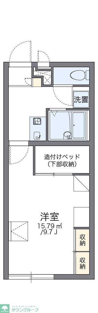 レオパレス銀河荘(1K/1階)の間取り写真