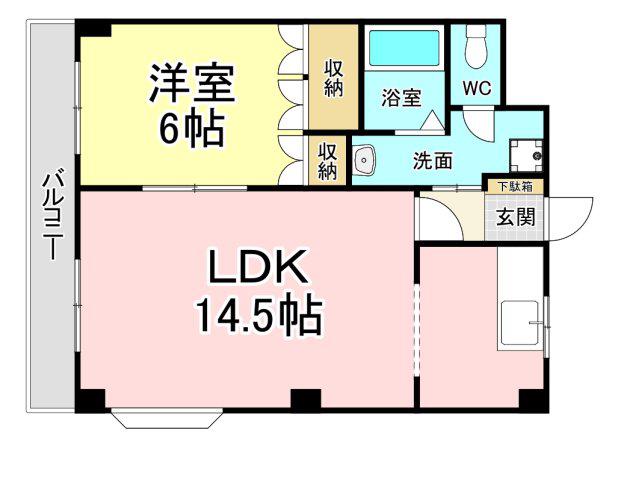 コーポ中の谷(1LDK/2階)の間取り写真