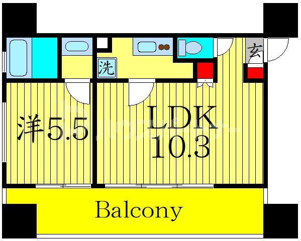 アーバンフラッツ池袋プレミアム(1LDK/3階)の間取り写真