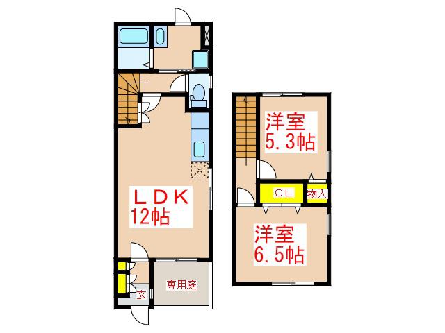 HIKARI II(2LDK/1階)の間取り写真