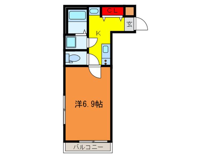 アトランティス東大宮(1K/1階)の間取り写真