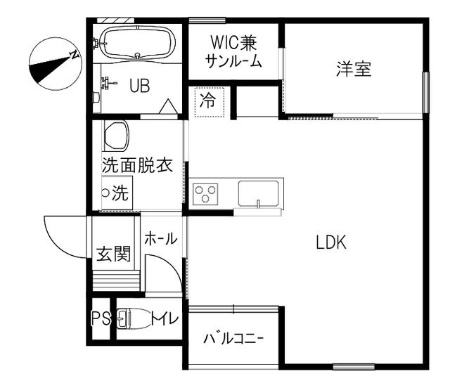 WILL(1LDK/2階)の間取り写真