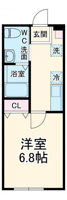 QUIET CRAB HOUSE MIX三ツ沢下町II(1K/2階)の間取り写真