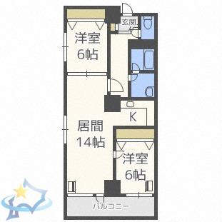 INOVE札幌南7条(2LDK/8階)の間取り写真