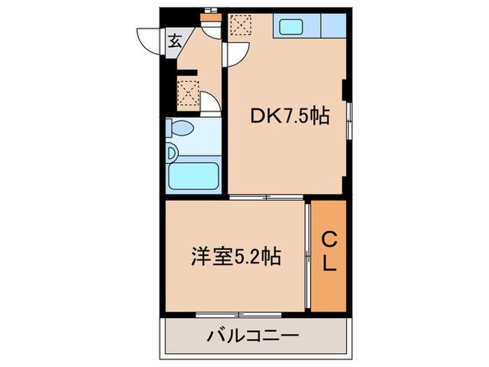 コスギテラス(1DK/1階)の間取り写真