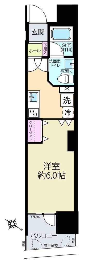 ロワール横濱レムナンツ(1K/10階)の間取り写真