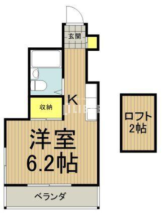 サンメゾン(ワンルーム/2階)の間取り写真
