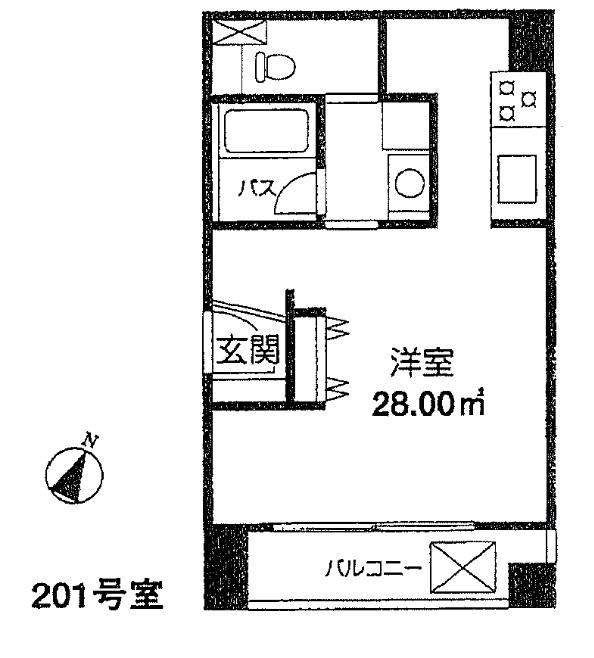 CREST六本木(1K/2階)の間取り写真