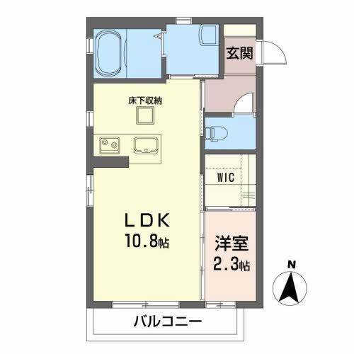 オーパーハウス(1LDK/1階)の間取り写真